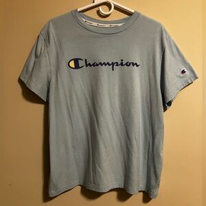 Champion Sky Blue Tee with Logo Womens Size XL